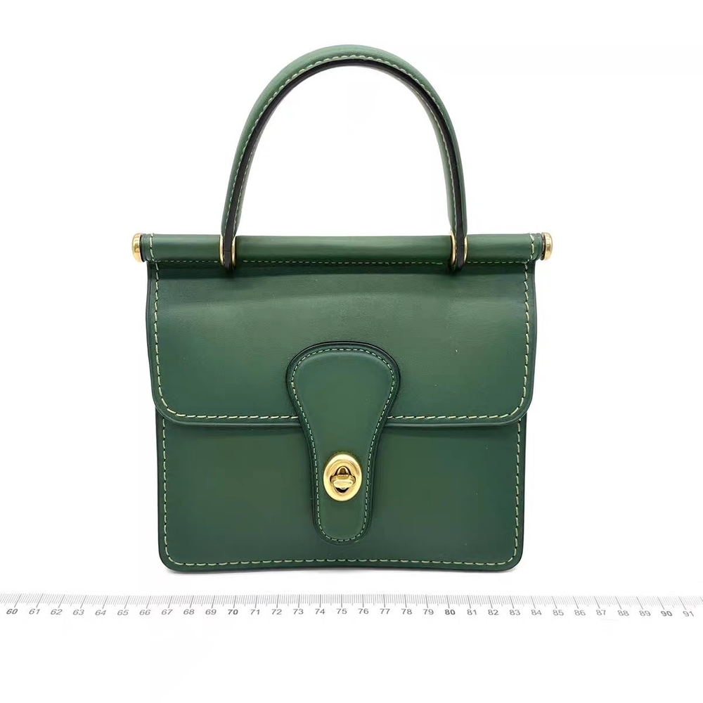 Coach Willis Top Handle 18 In Hunter Green with Gold Accents NWOT